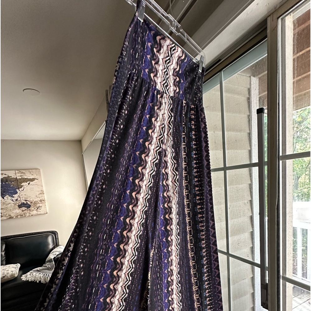 Long Aztec Print Skirt